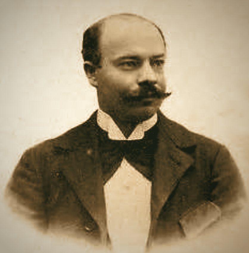 Portrait photographique ancien de Georgia Knap, en costume et nœud papillon